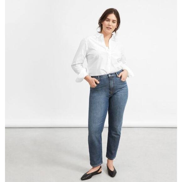 Everlane The High Rise Ankle Straight Leg Jeans Blue Womens Size 30 - Picture 1 of 9